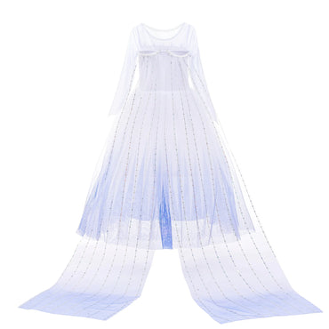 Elegant and Luxurious Frozen Elsa Princess Dresses White With Blue Style7