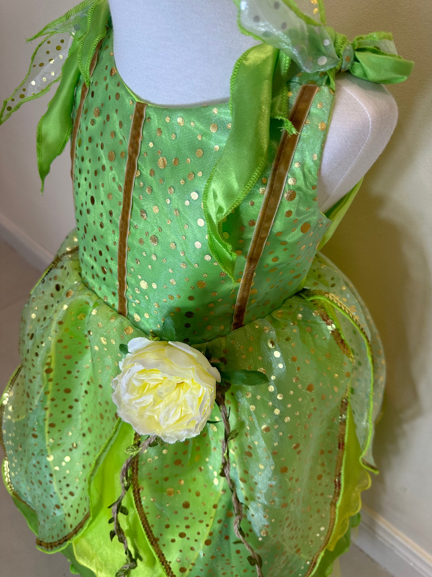 Magic Little Fairy Tinker Bell Costume With Butterfly Wings Party Dress