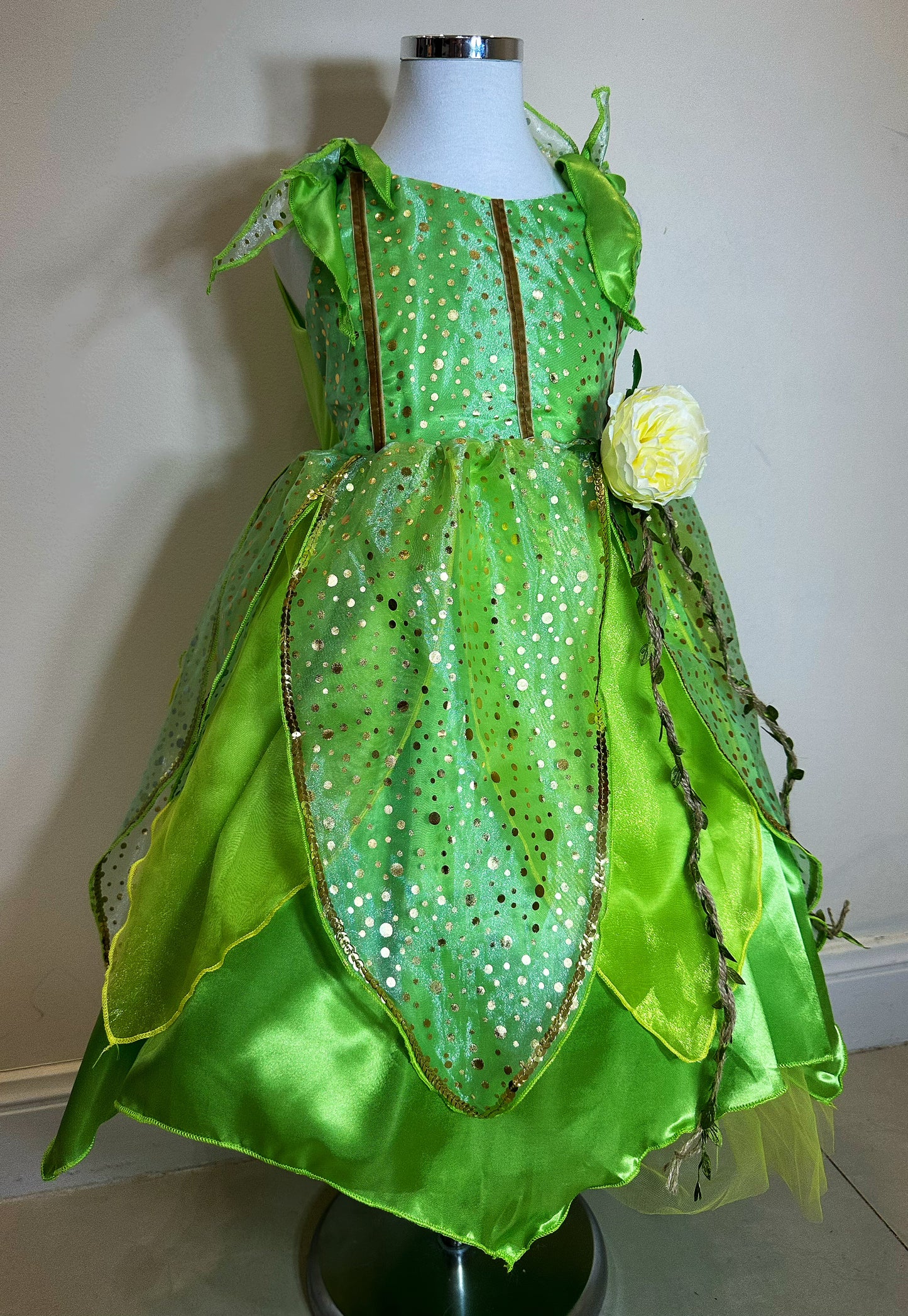 Magic Little Fairy Tinker Bell Costume With Butterfly Wings Party Dress