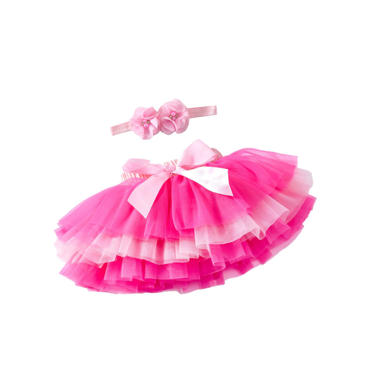 Tutu Skirt For Baby Rose Red With Pink