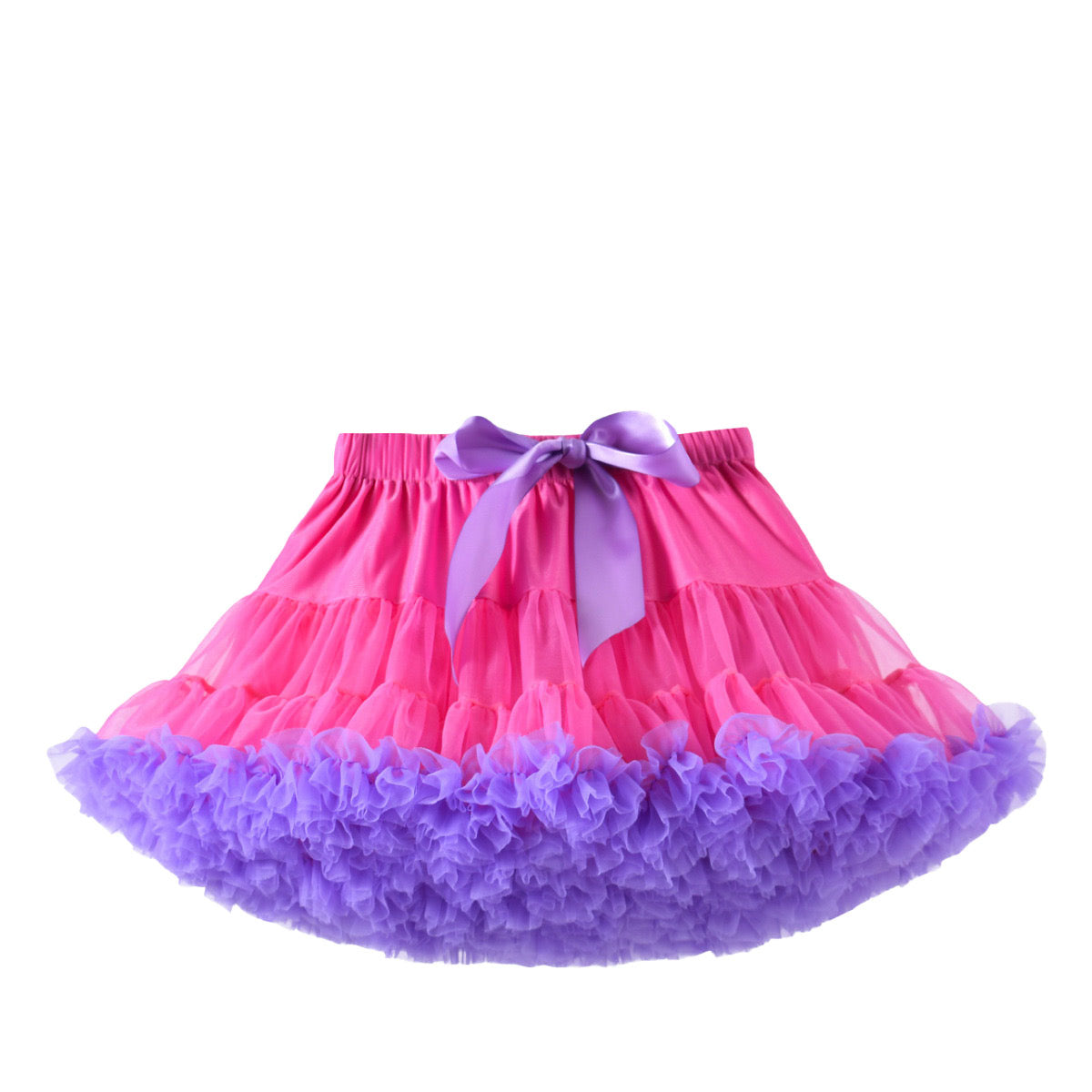 Girls Tutu Skirt Rose Red With Purple Edge