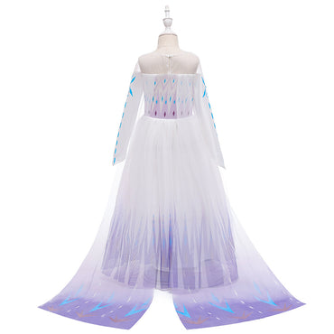 Elegant and Luxurious Frozen Elsa Princess Dresses White With Purple Style1