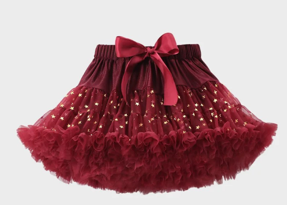 Girls Tutu Skirt Star Red