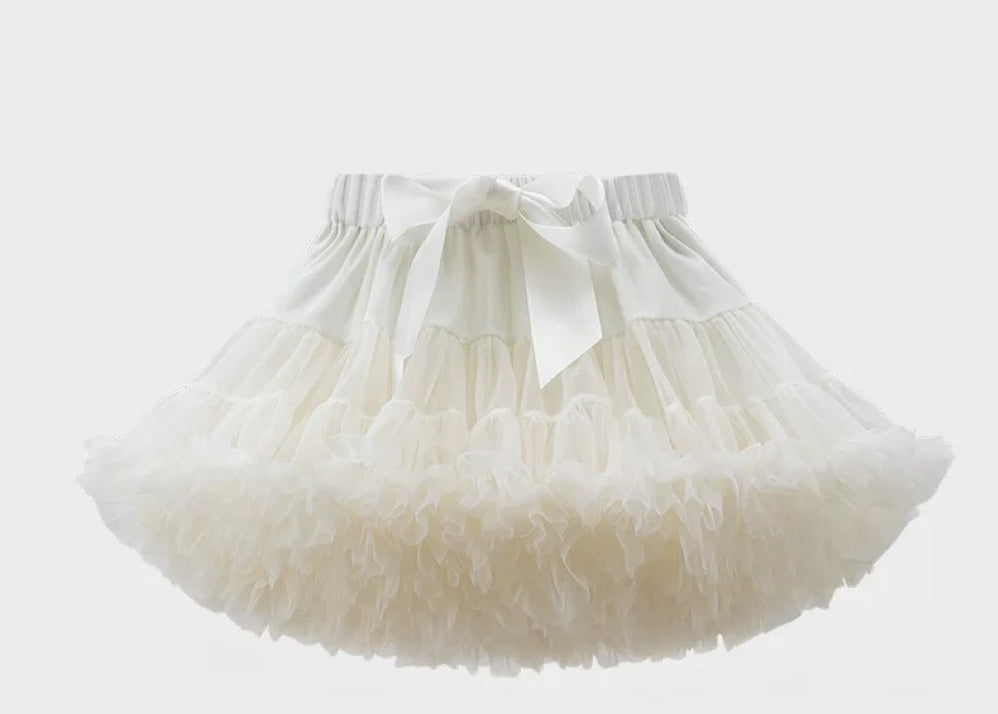 Girls Tutu Skirt Rice White