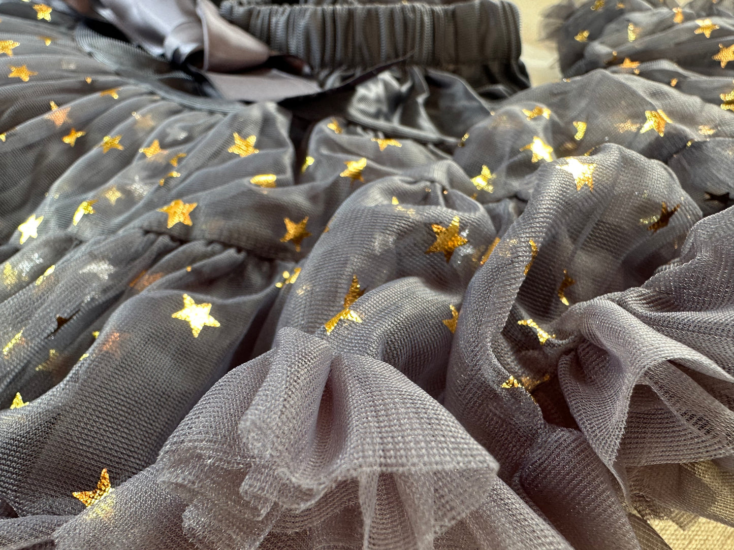 Girls Tutu Skirt Star Grey