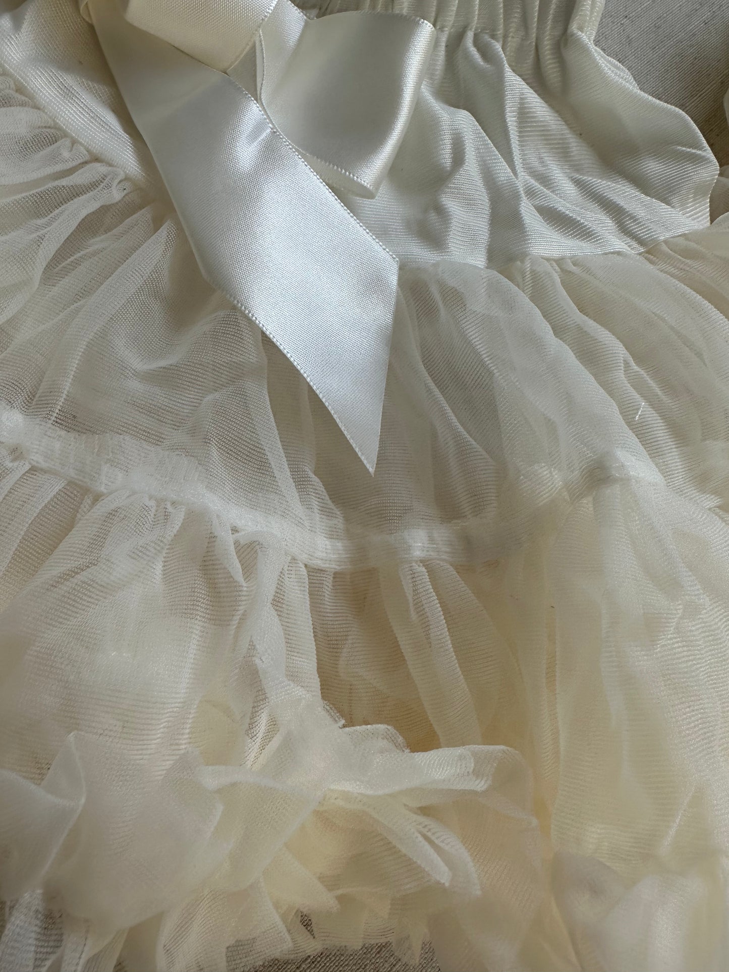 Girls Tutu Skirt Rice White