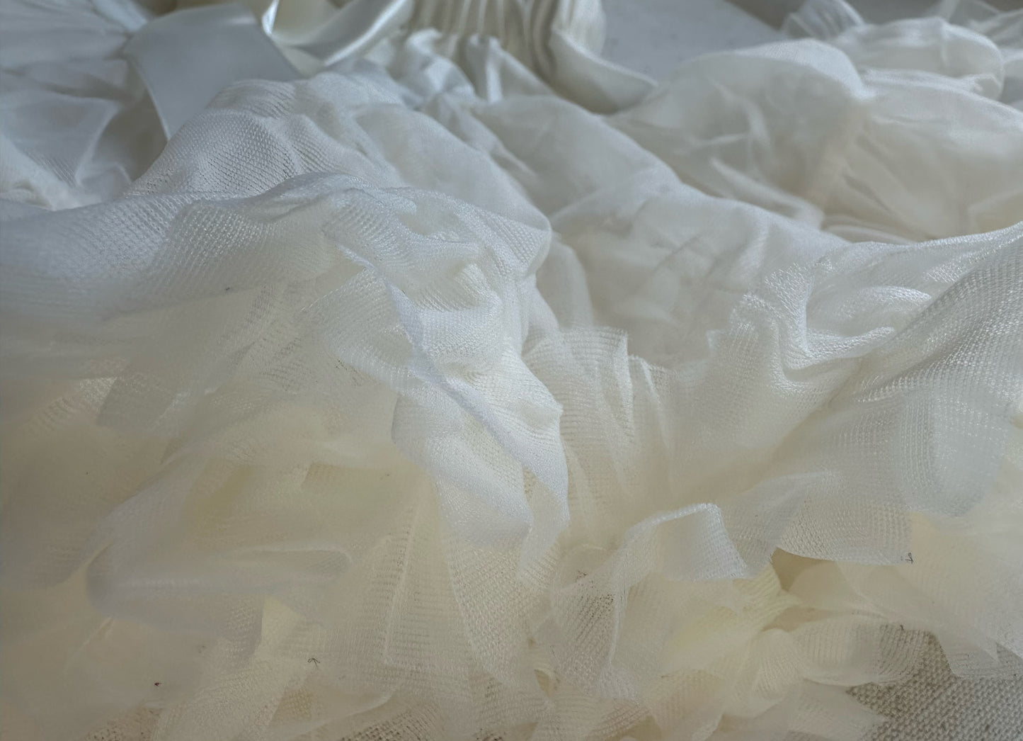 Girls Tutu Skirt Rice White