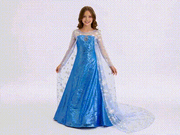 Elegant and Luxurious Frozen Elsa Princess Snow Blue Style8
