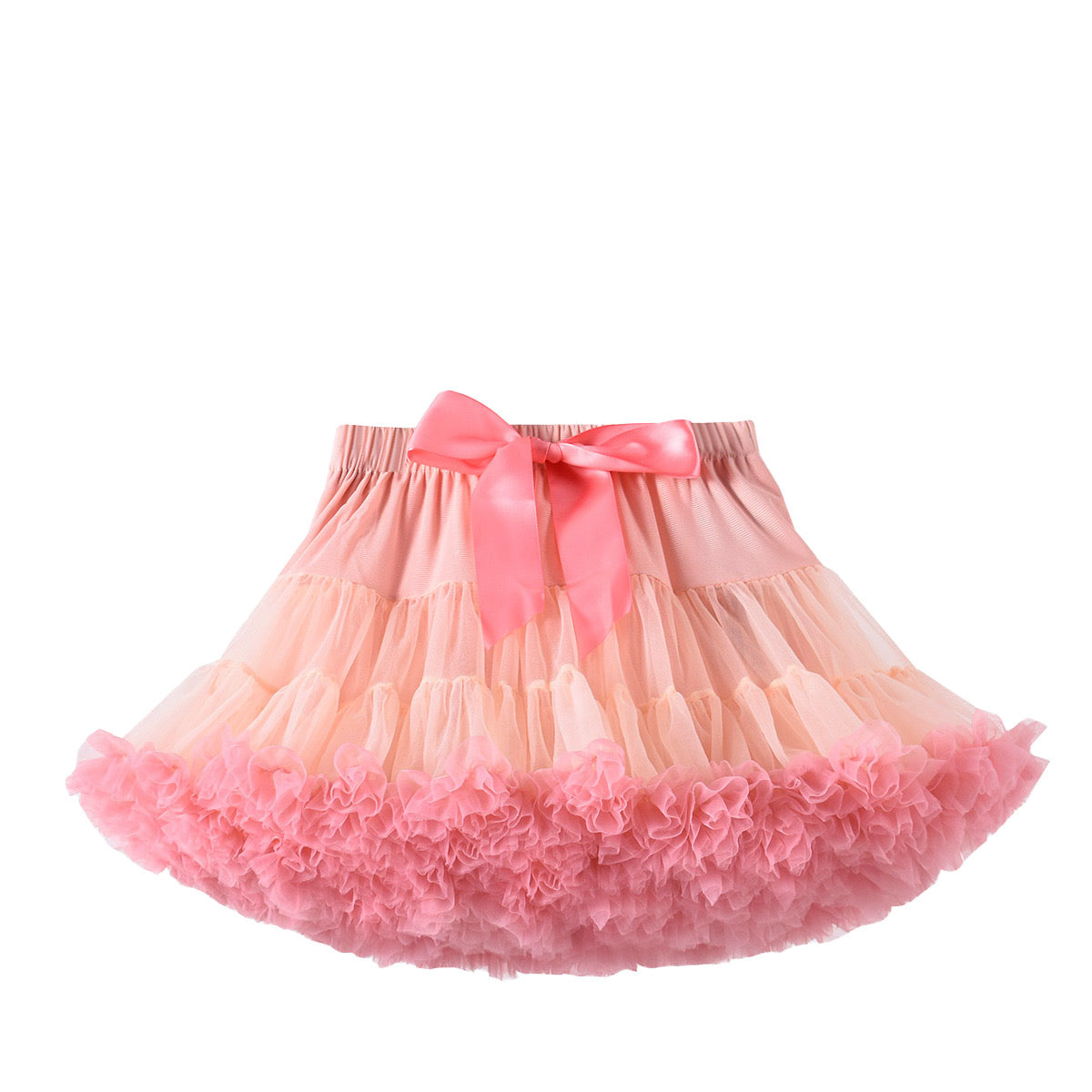 Girls Tutu Skirt Peach With Watermelon Red Edge