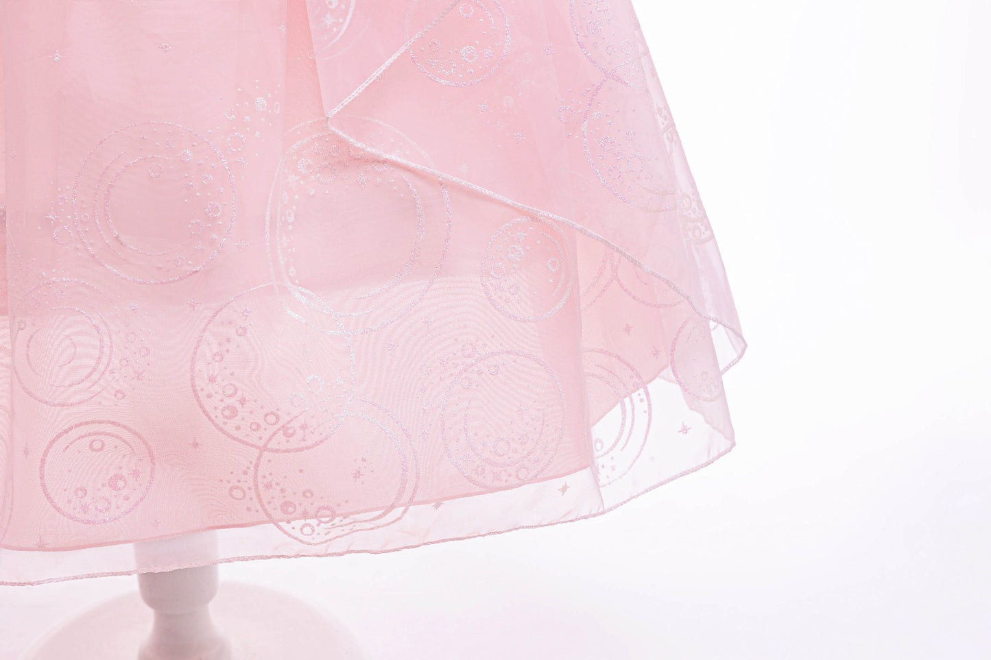 Pink Witch Glinda Princess Costume with Shiny Fluffy Bubble Tulle Dress