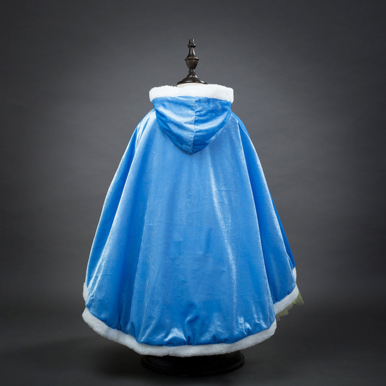Princess Winter Cloak Cape Blue