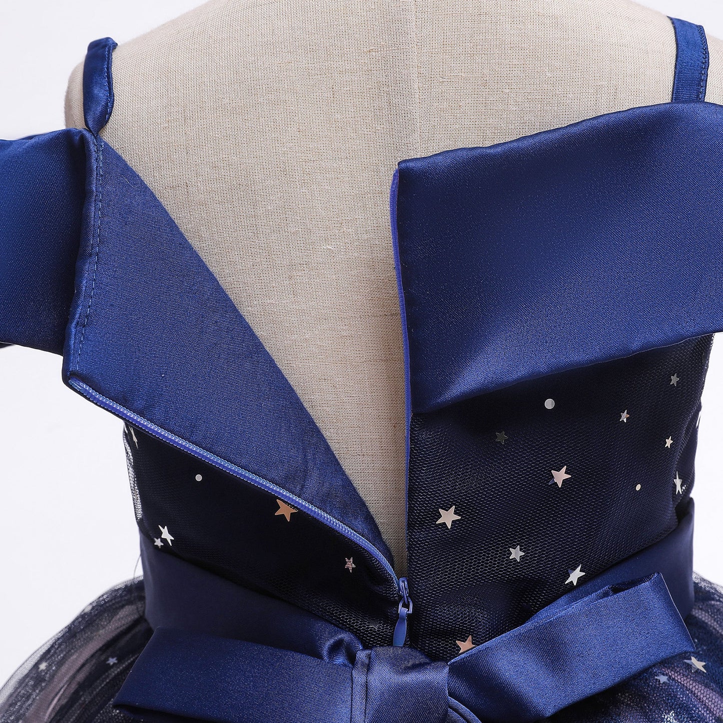 Embroidered Lace Star Navy Princess Dresses