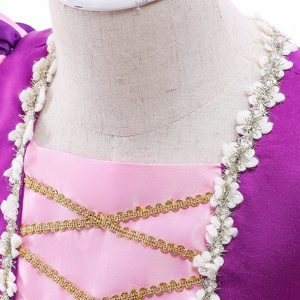 Girls Purple Pink Sofia Rapunzel Princess Dresses Style3