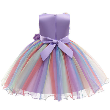 Rainbow Purple Flower Princess Dresses
