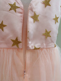 Embroidered Lace Princess Dresses Pink With Golden Star