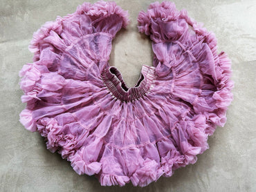 Girls Tutu Skirt Two Sides Double Fluffy Purple Pink