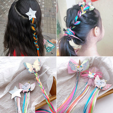 Children's Hair Accessories Colourful Wig With Hairpin
