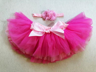 Tutu Skirt For Baby Rose Red With Pink