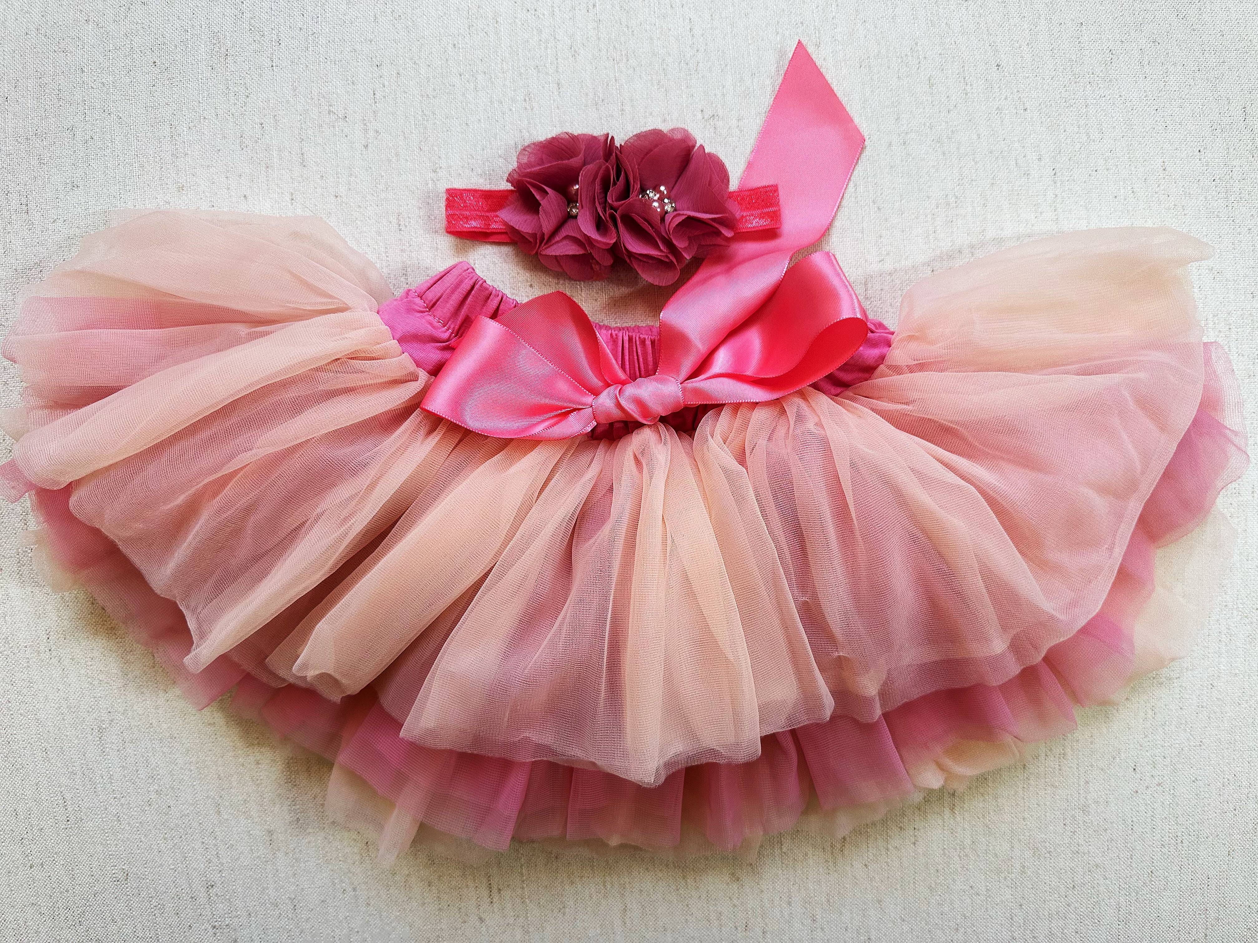 Tutu Skirt For Baby Pink With Peach