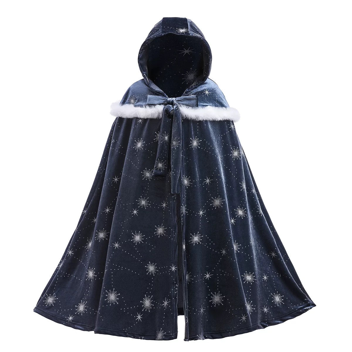 Princess Winter Cloak Cape Navy Star Blue