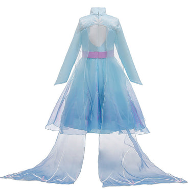 Elegant and Luxurious Frozen Elsa Light Blue Long Sleeve Princess Dresses Style5