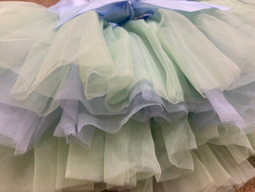 Tutu Skirt For Baby Fruit Green With Sky Blue