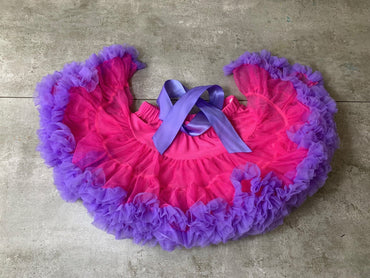 Girls Tutu Skirt Rose Red With Purple Edge
