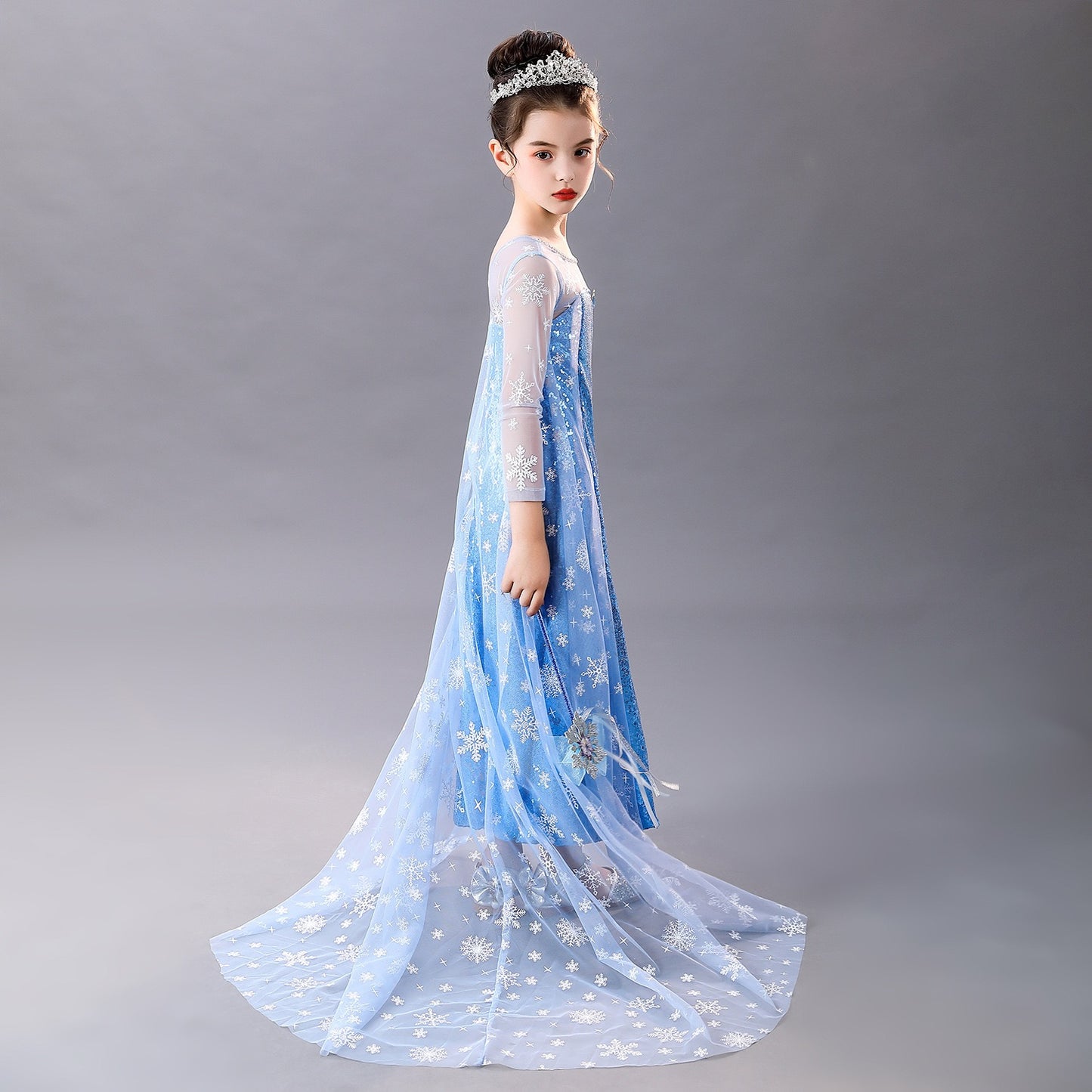 Elegant and Luxurious Frozen Elsa Princess Snow Blue Style8