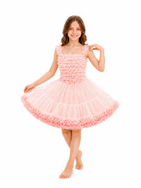 Siamese Tutu Dress Peach With Watermelon Red Edge