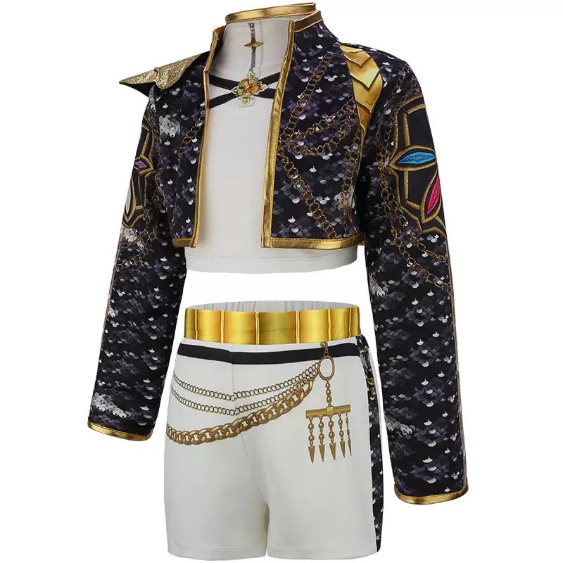 KPop Rumi Black Star Jacket Style Costume Set for Girls
