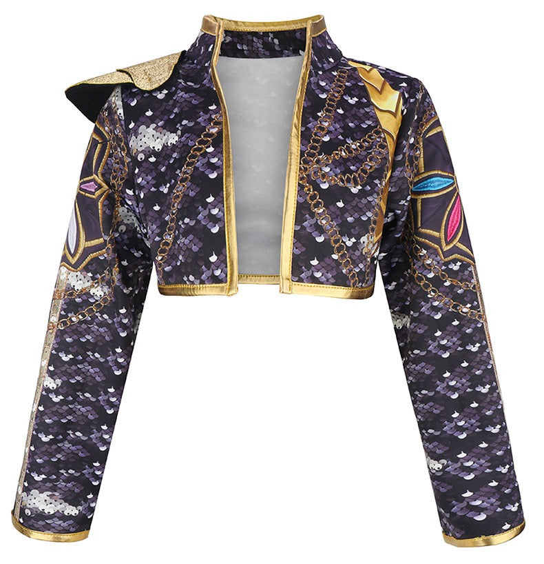 KPop Rumi Black Star Jacket Style Costume Set for Girls