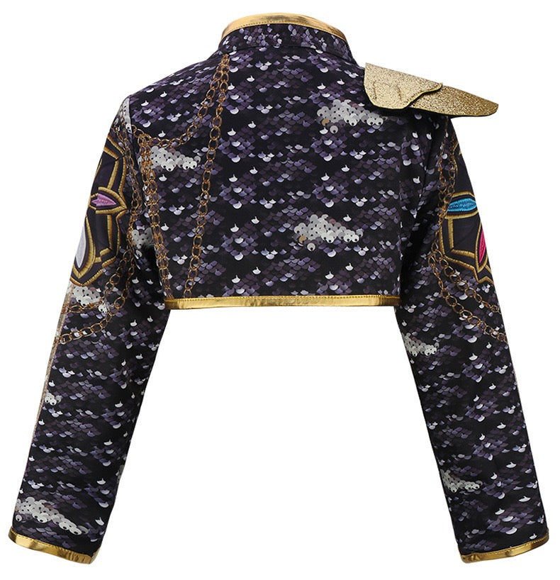 KPop Rumi Black Star Jacket Style Costume Set for Girls