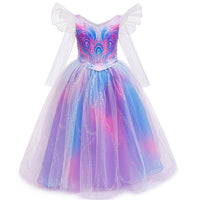 Pink Witch Glinda Princess Costume with Shiny Fluffy Bubble Tulle Dress2