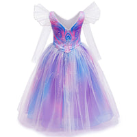 Pink Witch Glinda Princess Costume with Shiny Fluffy Bubble Tulle Dress2