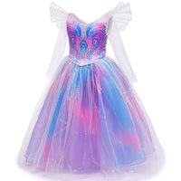 Pink Witch Glinda Princess Costume with Shiny Fluffy Bubble Tulle Dress2