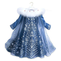 Winter Snow Diamond Blue Frozen Elsa Princess Dresses