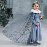 Winter Snow Diamond Blue Frozen Elsa Princess Dresses