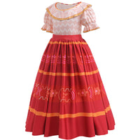 Girls Cartoon Rice White With Orange Encanto Dolores Costume Long Dresses