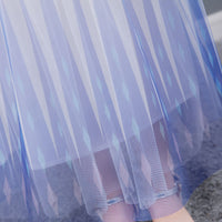 Elegant and Luxurious Frozen Elsa Princess Dresses White With Blue