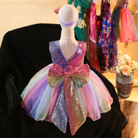 Rainbow Shinny Purple Princess Dresses