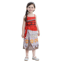 Girls Cosplay Costume Sling Tops Moana Skirt Set