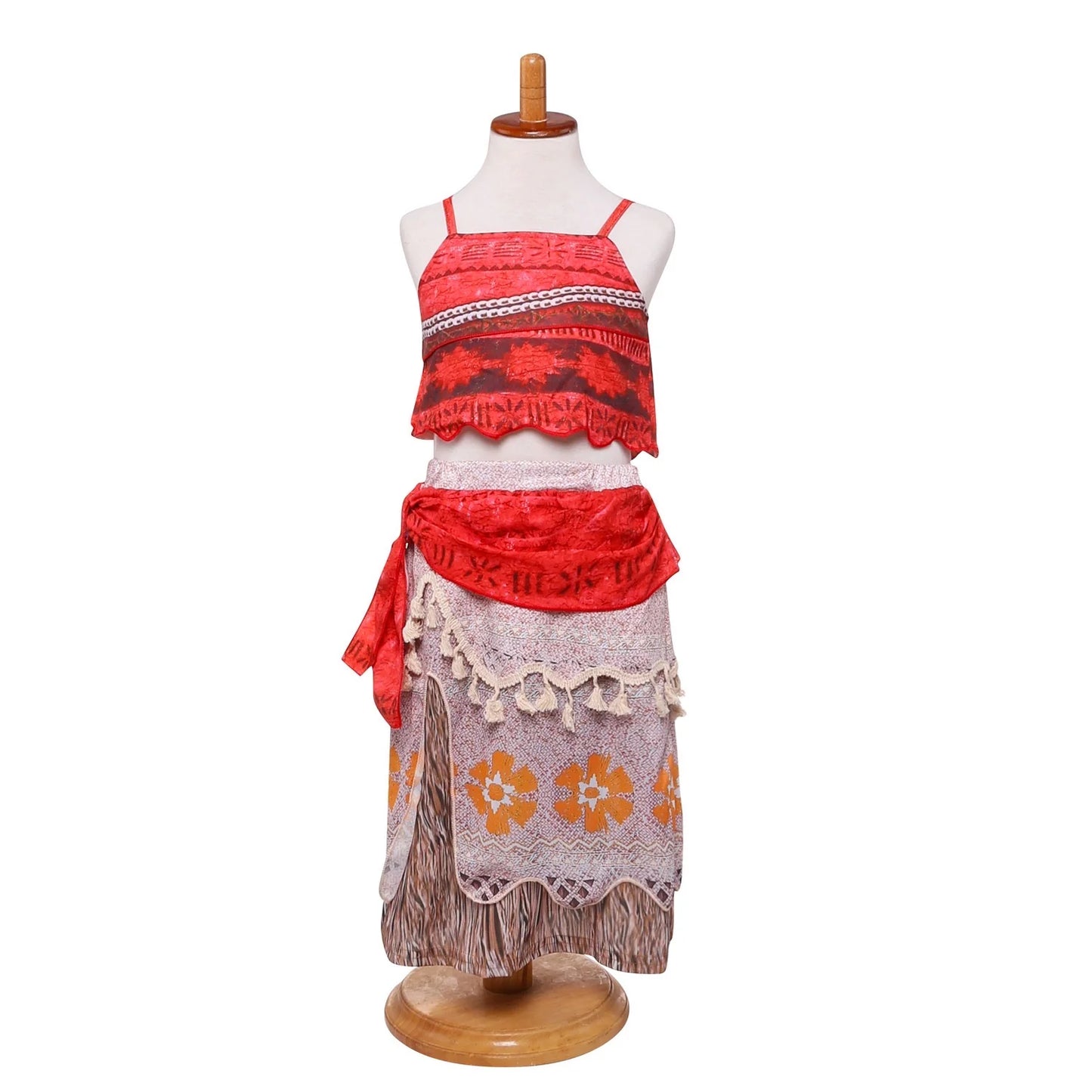 Girls Cosplay Costume Sling Tops Moana Skirt Set