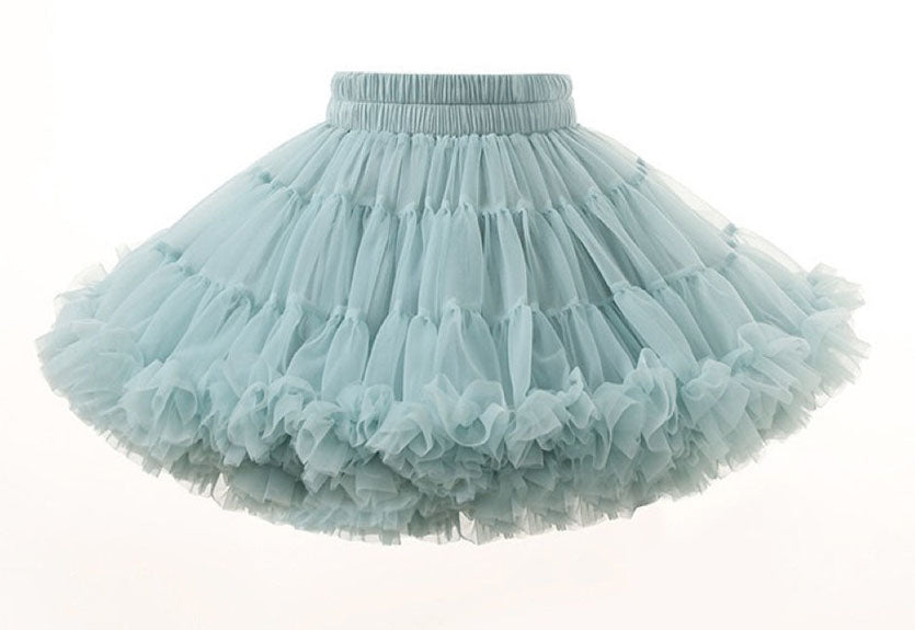 Girls Tutu Skirt Two Sides Double Fluffy Green Bean