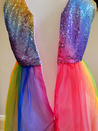 Rainbow Shinny Watermelon Red Princess Dresses