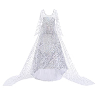 Princess Dresses Frozen Elsa Long Shinny White