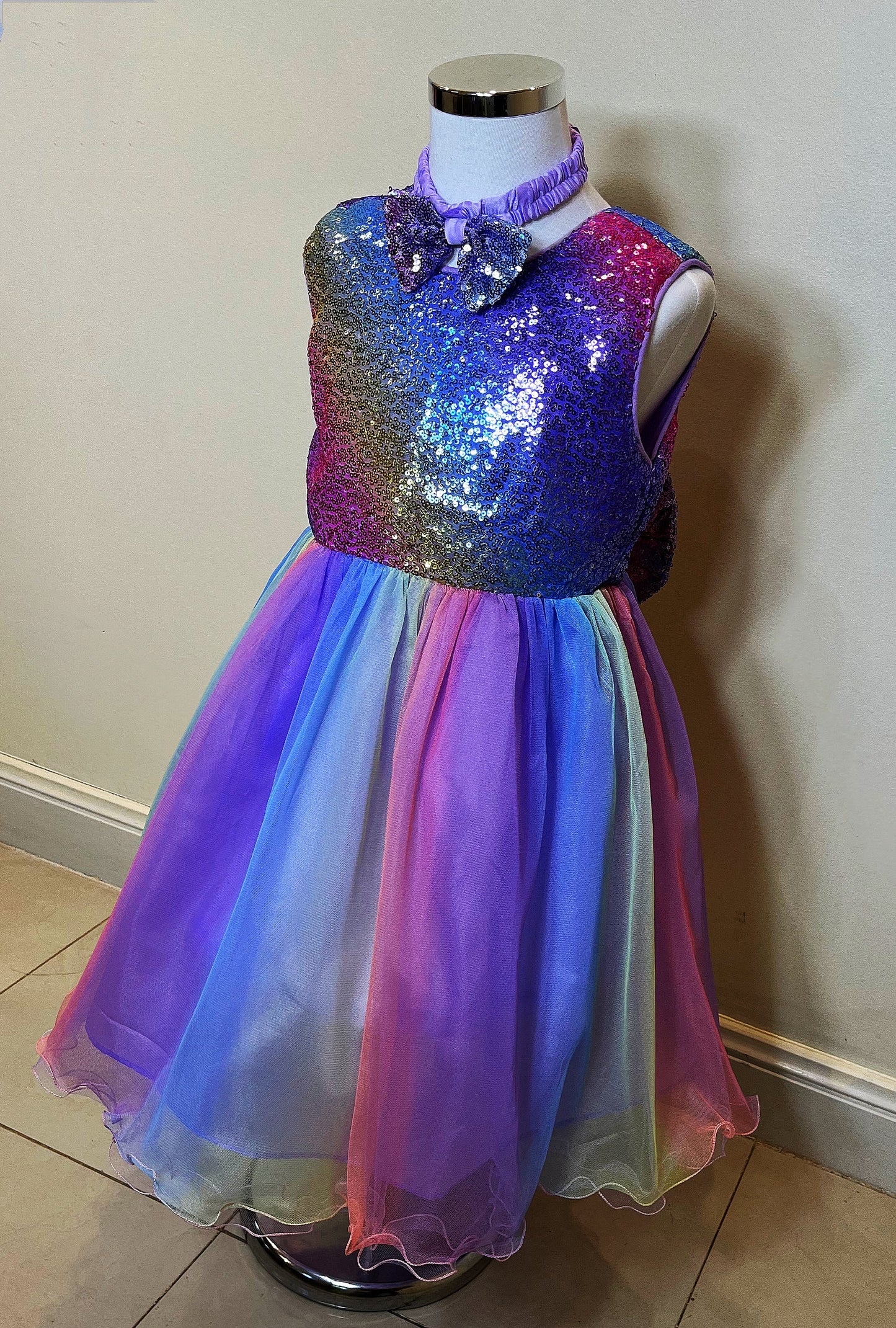 Rainbow Shinny Purple Princess Dresses