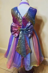 Rainbow Shinny Purple Princess Dresses