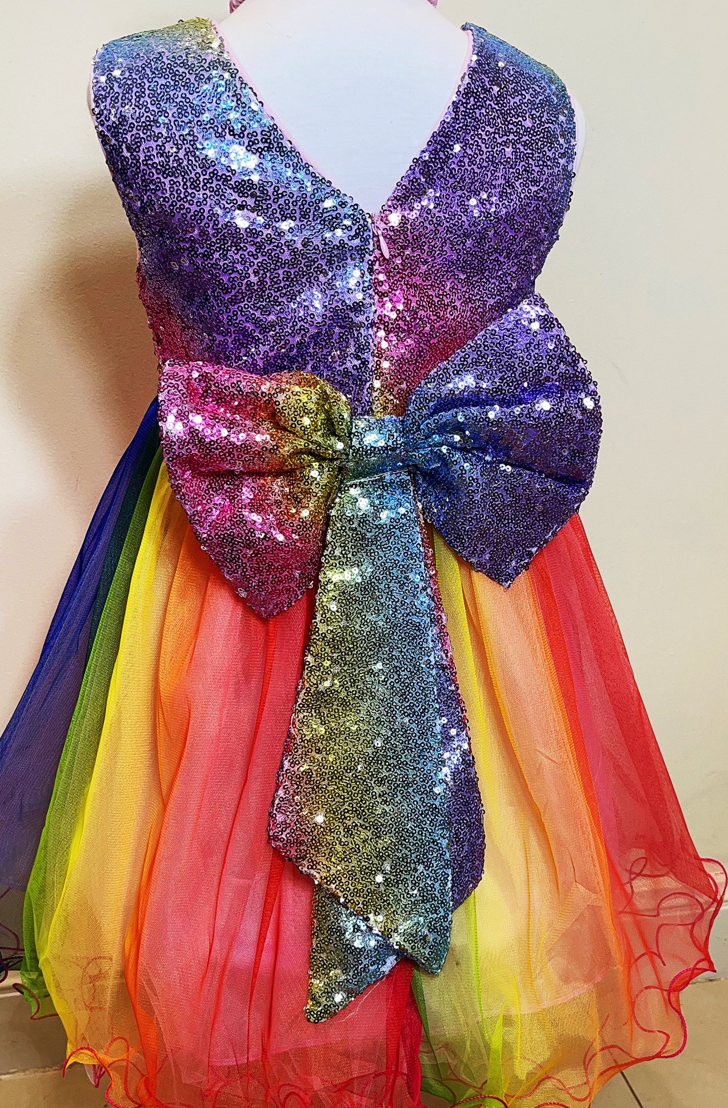 Rainbow Shinny Watermelon Red Princess Dresses