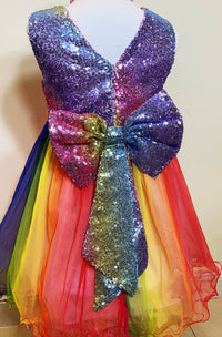 Rainbow Shinny Watermelon Red Princess Dresses