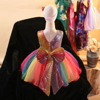 Rainbow Shinny Watermelon Red Princess Dresses